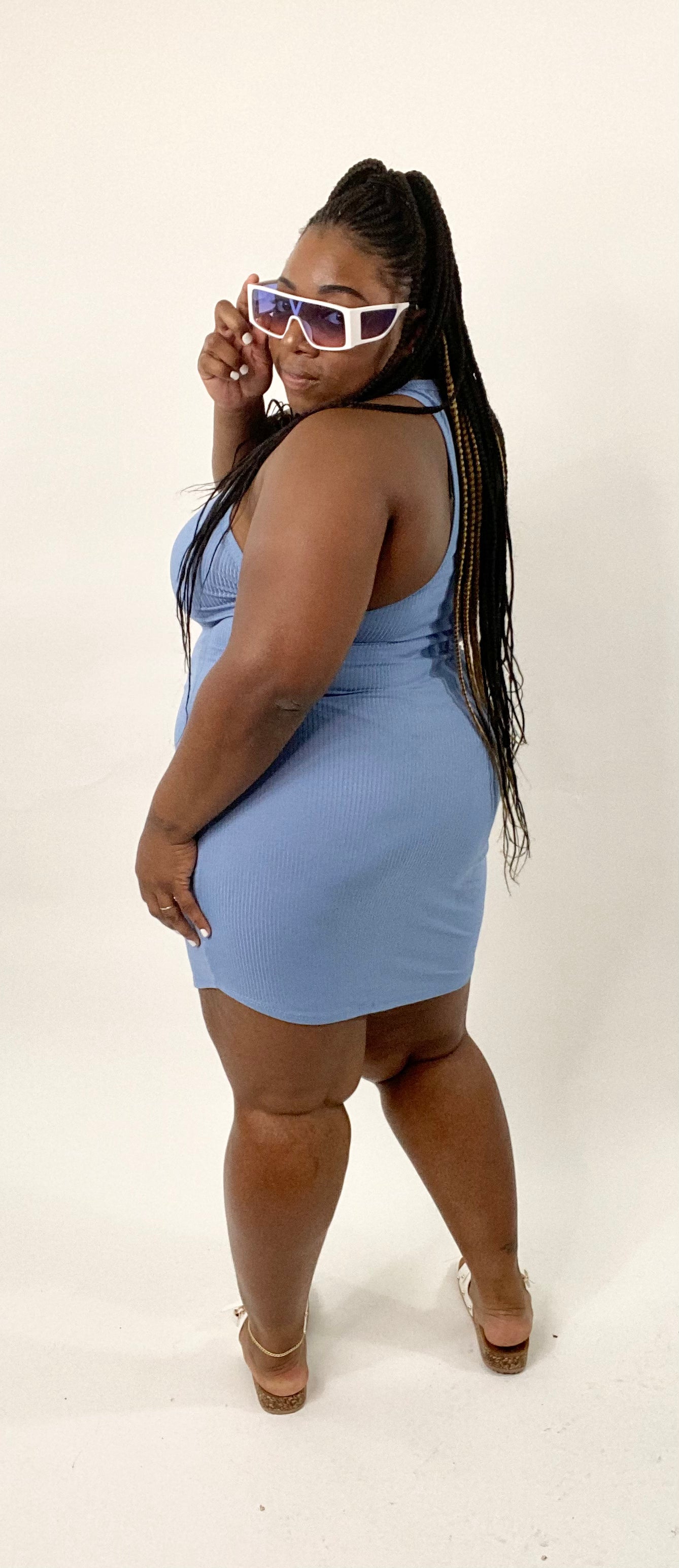 Split Neck Mini T-Shirt Dress