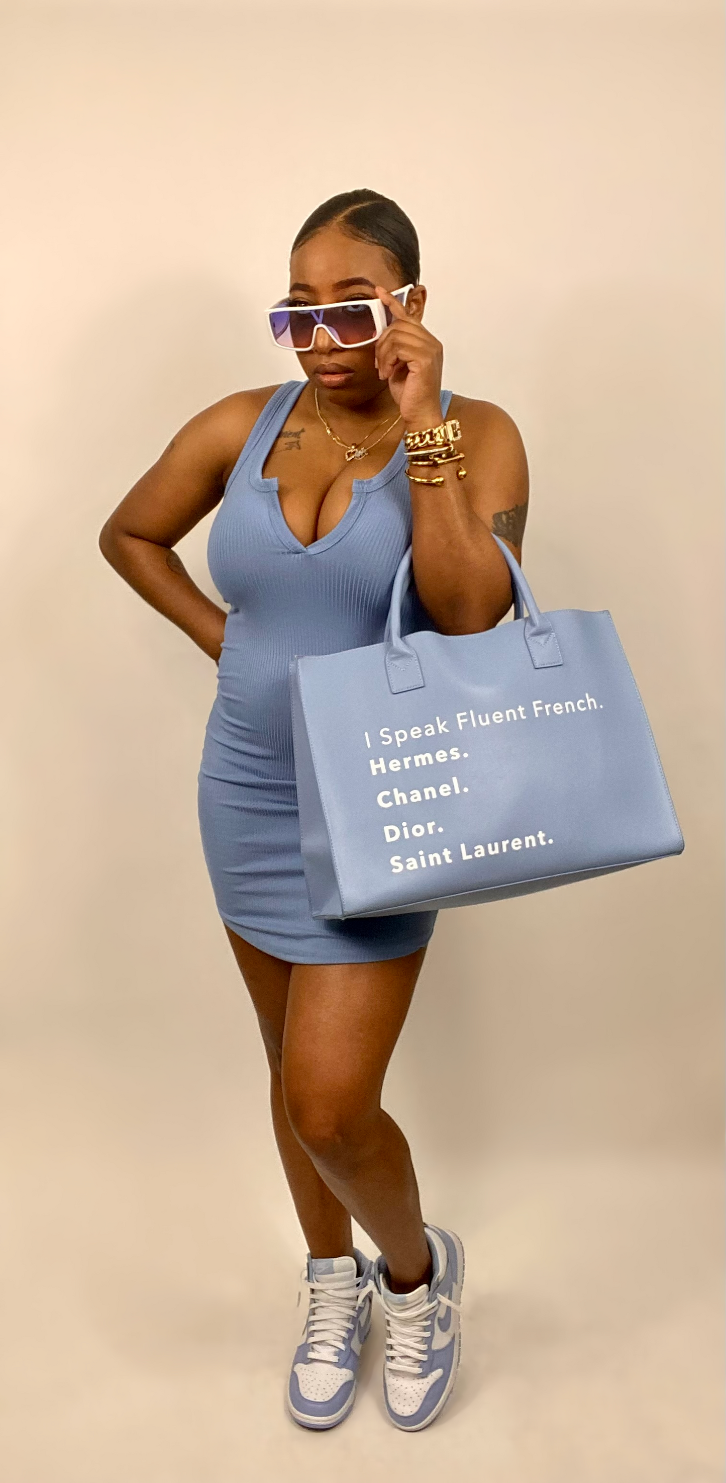 Split Neck Mini T-Shirt Dress